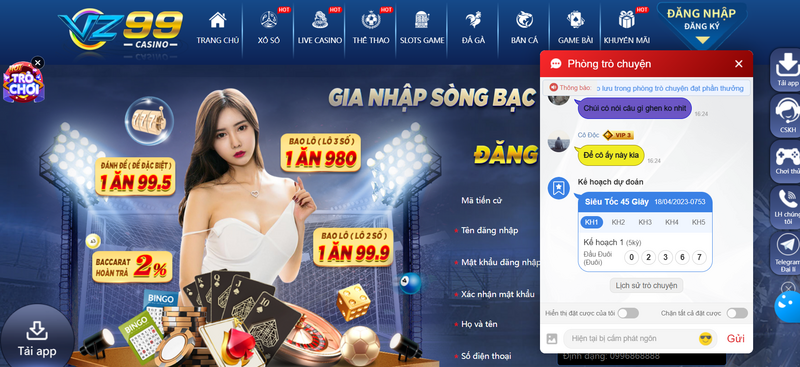 VZ99 - Sân chơi thịnh hành được cược thủ truy cập đông đảo
